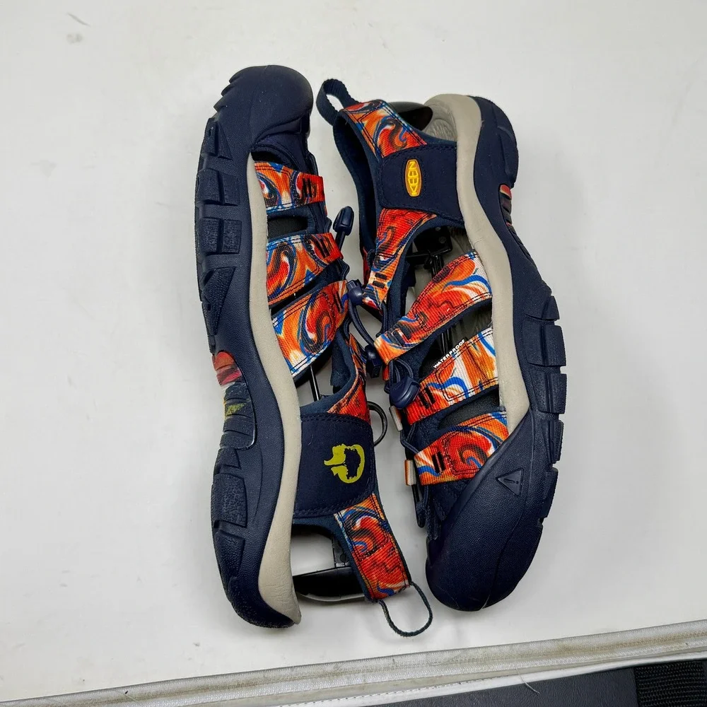 Keen Newport H2 Retro Mens Sz 11 Waterproof Sandals Navy Multi Color Swirl